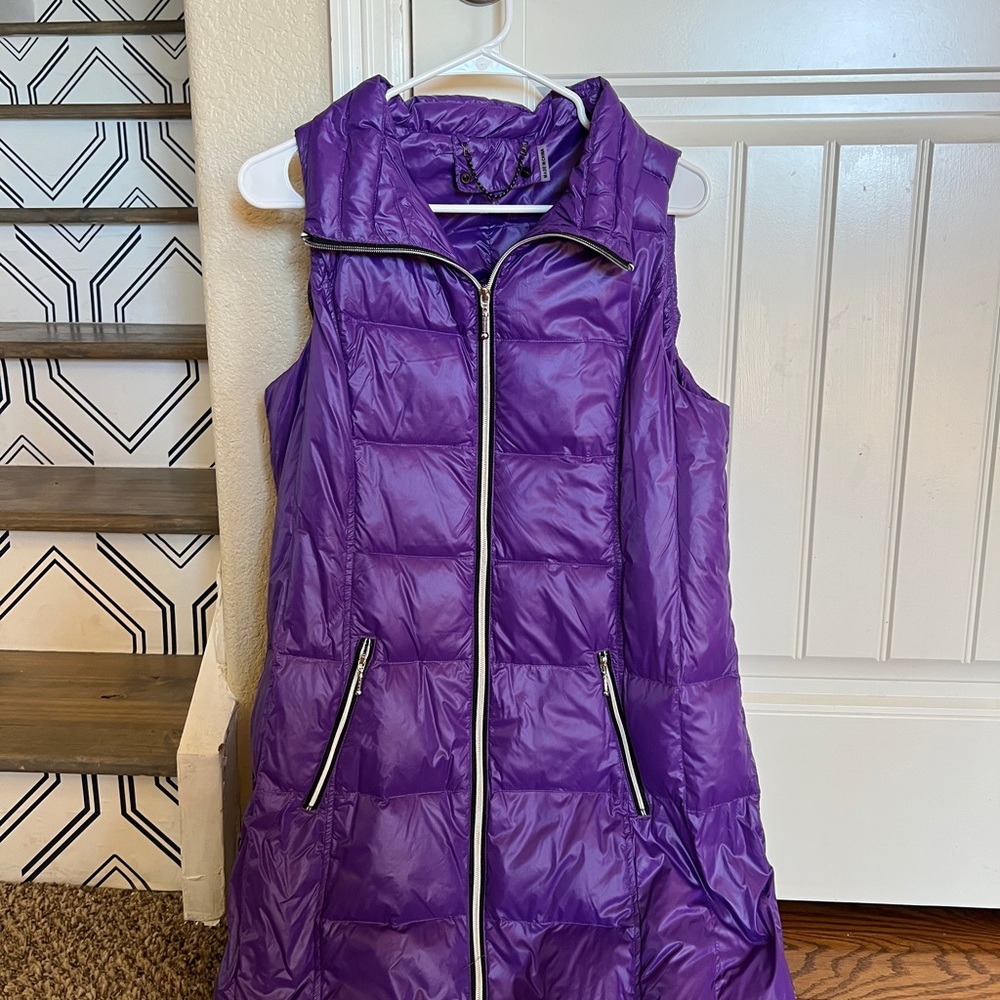 Women's Purple Long Puffer Vest